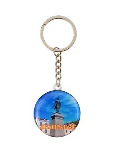 Брелок Архангельск с заливкой смола Достопримечательности города вид 1 (4,5х3,9 см) (акрил)