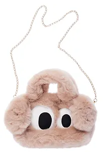 Сумка плюшевая Глазки (коричневая) (25х15) (12-38092-202405-B7)