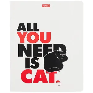 Тетрадь в клетку Hatber, "Всё что тебе нужно - это кот", 48 листов, в ассортименте