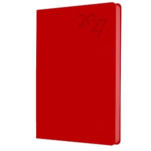 Ежедневник дат. 2027г. А6 176л "Soft Touch" пламенный красный, иск.кожа, интегр.переплет, тонир.блок, скругл.углы, ляссе, инд.уп