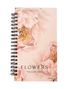 Записная книжка 94*174 100л кл. "Peony", персиковый, тв.переплет, спираль