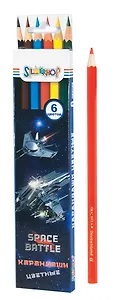 Карандаши цветные 06цв "SPACE BATTLE" к/к, с подвесом, Silwerhof
