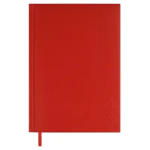 Ежедневник дат. 2026г. А5 176л "Наппа" красный, кожзам, тв.переплет, обл.поролон, блинт.тиснение, офсет, справ.мат-лы, ляссе, инд.уп