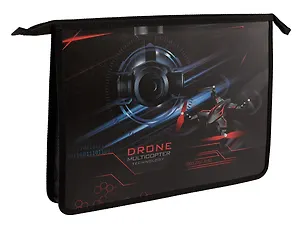 Папка для тетрадей А4 "Дрон" 24,5*34*4см пластик, молния
