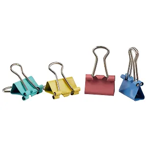 Зажимы для бумаг GoodMark 15 мм, цветные, 12 штук