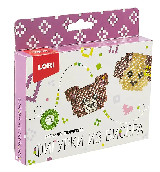 Набор для творчества LORI. Фигурки из бисера "Медвежонок, щенок" 3062202 — 2
