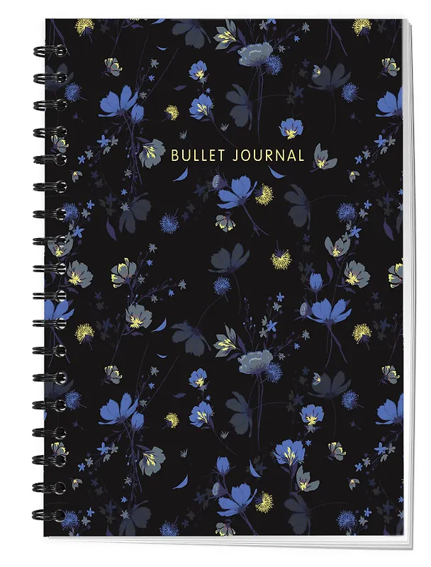 Книга для записей А5 144стр тчк. "Bullet Journal (полночные цветы)" 3009192 — 2