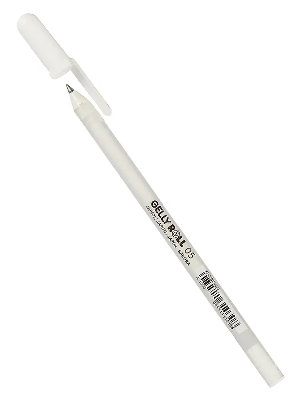 Ручка гелевая Sakura Gelly Roll белая тонкий стержень 05 350711 — 2