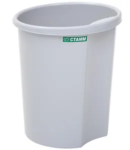 Корзина для бумаг 12л цельная, серая, Стамм