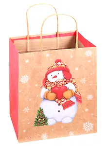 Пакет подарочный "Снеговик", А5