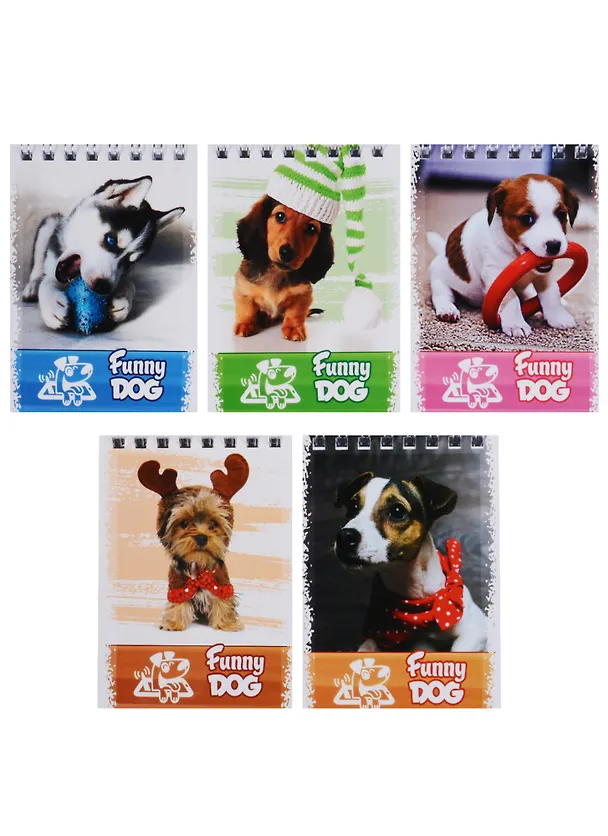 Блокнот А7 40 листов клетка "Funny puppy" 245850 — 2