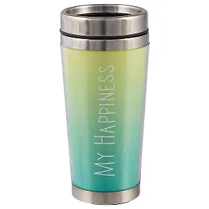 Термостакан My happiness (зеленый градиент) (пластик) (400мл)