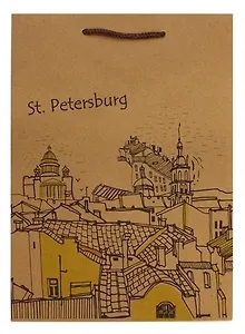 Пакет А4 33*24*8 "Крыши" крафт