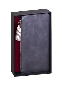 Ежедневник недат. А5 96л Спилок бордовый, серый, кожзам, тв. переплет, застежка с кисточкой, офсет, ляссе