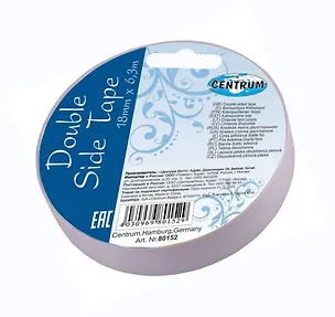 Лента клейкая 18мм*6,3м двусторон. бум.основа ,CENTRUM 204313