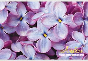 Альбом для рисования Listoff, "Сирень", А4, 40 листов, на скрепке