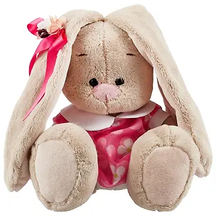 Игрушка мягкая Budi Basa, Зайка Ми в розовом платье с белым воротничком (малый), 15см 2682825