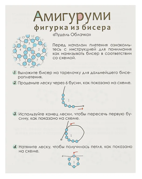 Набор для творчества. Амигуруми из бисера "Пудель Облачко" 3036638 — 4