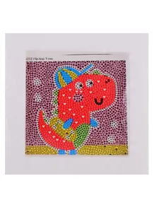 Набор для творчества TUKZAR Алмазная мозаика 15х15см Дракончик (стразы разного диаметра) + пенопластовая рамка.