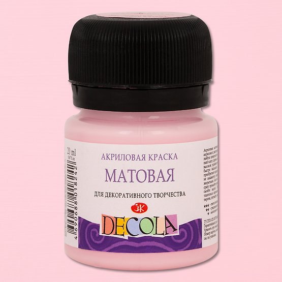 Краска акриловая светло-розовая 20мл "Декола" матовая, ЗХК 2953083 — 1