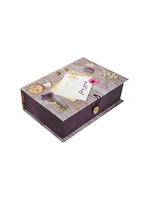 Шкатулка-книга с пуговицей картон Ретро (22х16х7) (36509)