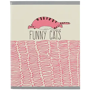 Тетрадь в клетку Unnika, "Забавные коты", 96 листов, в ассортименте 251259