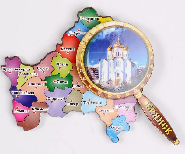 ГС Магнит Брянск Карта с лупой (7,5см) (дерево) 2584092 — 3