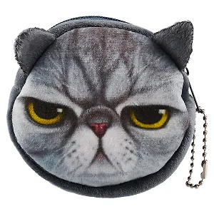 Монетница плюшевая на молнии Кошачьи мордочки (8 см) (ПВХ бокс) (12-12098-HJ-62)