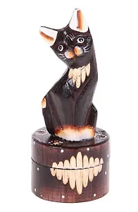 Сувенир дерево Кошка со шкатулкой (15 см) (1842979)