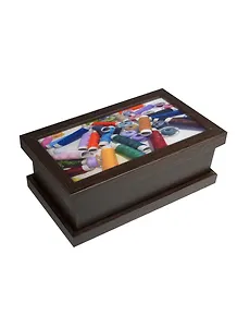 Шкатулка дерево Нитки (17х9х7) (1214974)