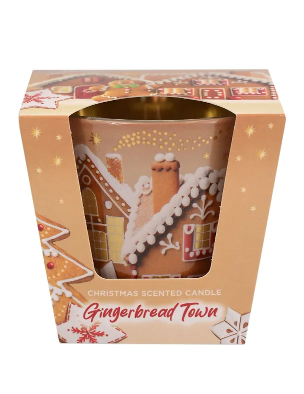 Ароматизированная свеча в стакане Пряничный городок (Gingerbread Town) (115г) (подарочная упаковка) 3131401 — 1