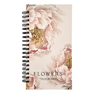 Записная книжка 94*174 100л кл. "Peony", персиковый, тв.переплет, спираль 3109793