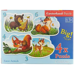 Пазл Castorland Лесные животные 3*4*6*9эл., 15,5*11см В-005079