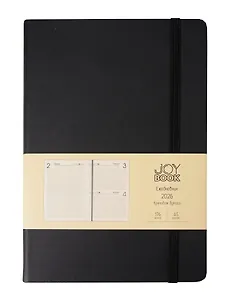 Ежедневник дат. 2026г. А5 176л "Joy Book" черный агат, 7Б, иск.кожа, тв.переплет, тонир.форзац, тонир.блок, скругл.углы, ляссе, резинка, карман на задн.форзаце, инд.уп