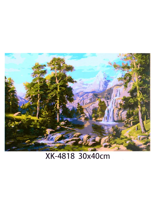 Холст с красками по номерам "Пейзаж с водопадом", 30х40 2904308 — 1