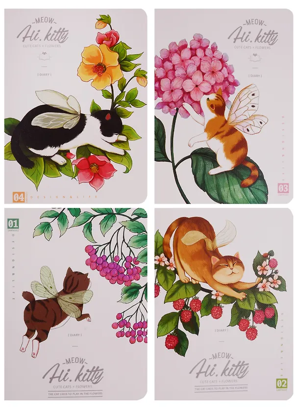 Записная книжка «Flying cat» А6, 24 листа в клетку, сшивка, Languo, в ассортименте 242905 — 6