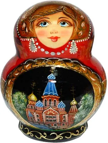 Сувенир, АКМ, Матрешка-пузико 5м СПб h-12см М05-0012-10ВПР 334979 — 1