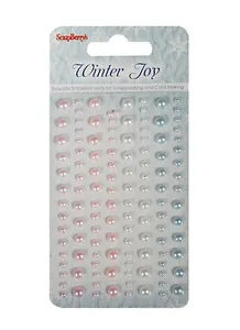 Клеевые полужемчужинки Зимнее Утро (SCB25002036) (120шт.) (4цв.) (упаковка)