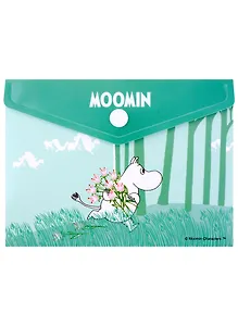 Папка-конверт А6 на кнопке MOOMIN "Муми-тролль с цветами"