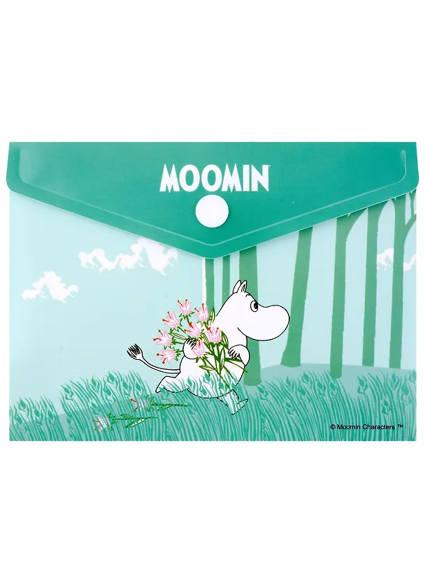 Папка -конверт «MOOMIN. Муми -тролль с цветами» А6 на кнопке 2948918 — 1