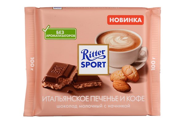 Шоколад Риттер Спорт молочный Итальянское печенье и кофе, 100г 3156438 — 1