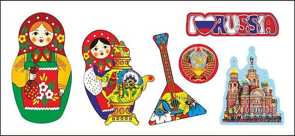 Сувенир АКМ Набор магнитов Матрешка. Спас (смола) 318679 — 1
