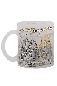 Кружка стекло матовая прямая Волгоград (350 мл) (069-80)