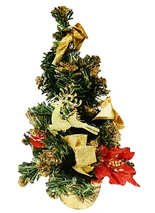 Елка искусственная с украшениями (30см)