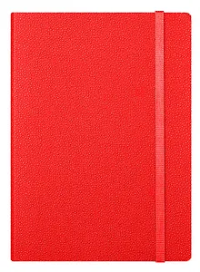 Ежедневник недат. А6+ 160л "Froggy" красный, иск.кожа., мягк.переплет, двойное ляссе, резинка, цветоч.срез, In Folio