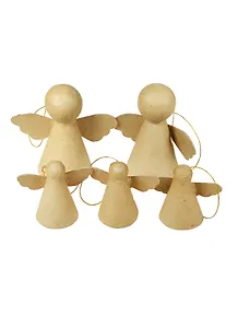 Фигурка из папье-маше Ангелочки/подвес (NO740) (объем.) (5шт) (3,5х6,5х6/10х8х5см) (упаковка)