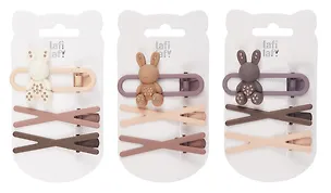 Набор заколок Зайчик и бантики матовые (3шт) (пластик) (6см) (12-03946-B87) (Lafilaf) 3048696