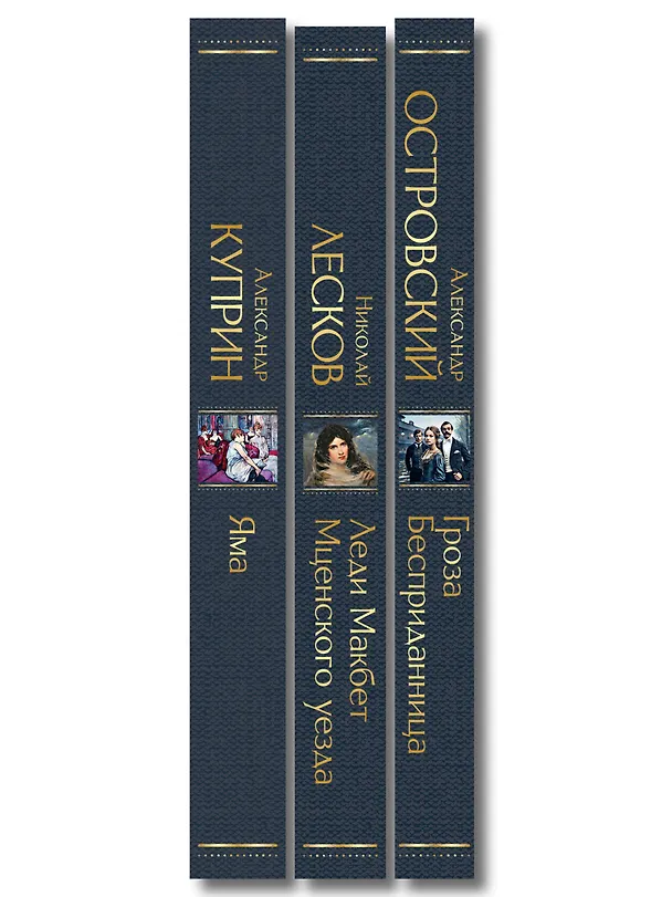 Книга Женский протест (набор из 3 книг: "Гроза" А. Островского, "Леди Макбет Мценского уезда" Н. Лескова, "Яма" А. Куприна) () — 3