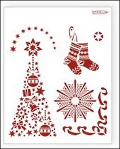 Трафарет пластиковый многоразовый Елочка (20х25) (НГ009)