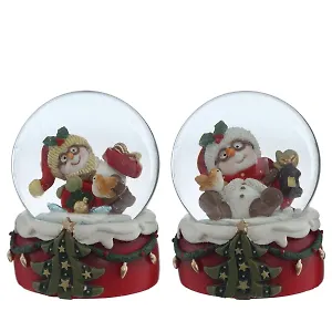 Фигурка декоративная Снеговик в стеклянном шаре, 2 варианта (6,5 см)